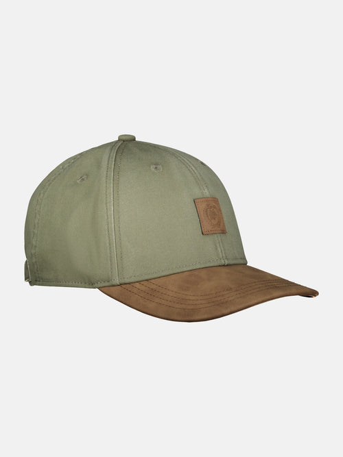Lerros Basecap aus Canvas, mit Kunstlederschirm Auslauf