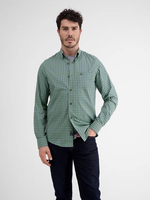 Lerros Langarmhemd, kariert, klassischer Button-down-Kragen