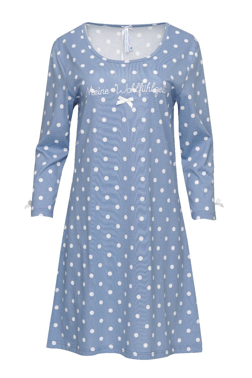 Louis & Louisa Nachthemd Damen Basic "Meine Wohlfühlzeit", blau allover