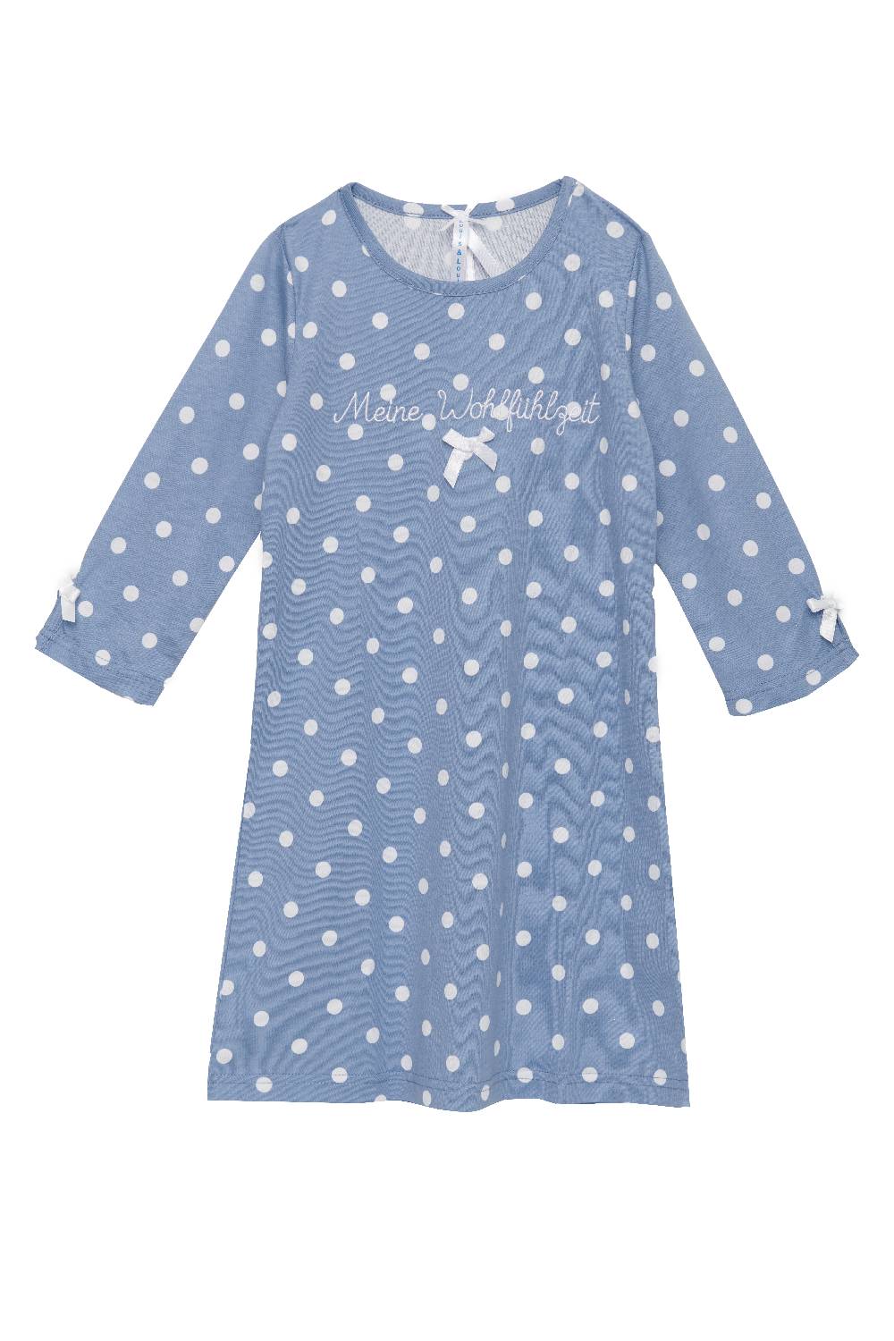 Louis & Louisa Nachthemd Kinder Basic "Meine Wohlfühlzeit", blau allover im Angebot