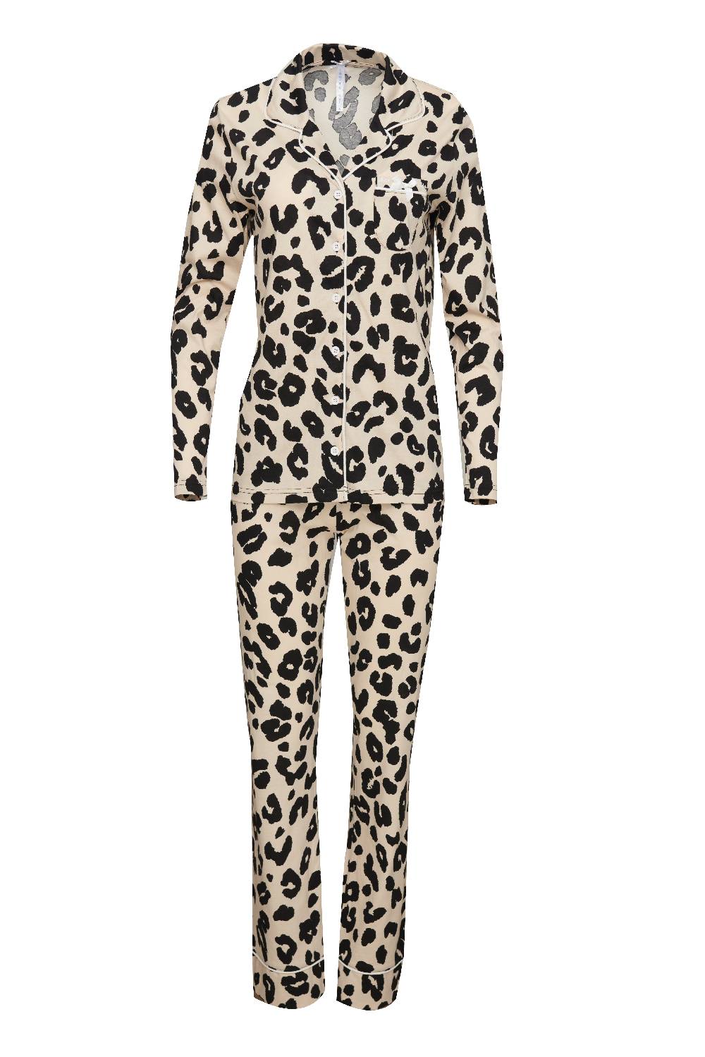 Louis & Louisa Pyjama Damen Knopfleiste Leo allover