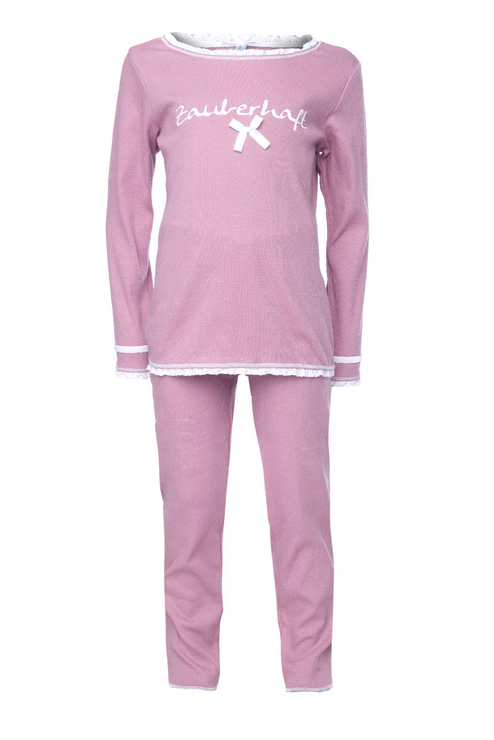 Louis & Louisa Pyjama Kinder Rippe "Zauberhaft", rosa