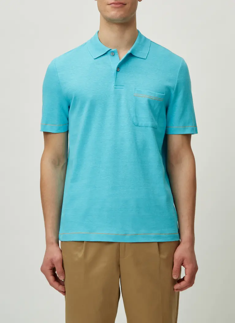 Maerz Muenchen PoloshirtBaumwoll-Leinen-MixArt. Nr. 661400-816 Schlussverkauf