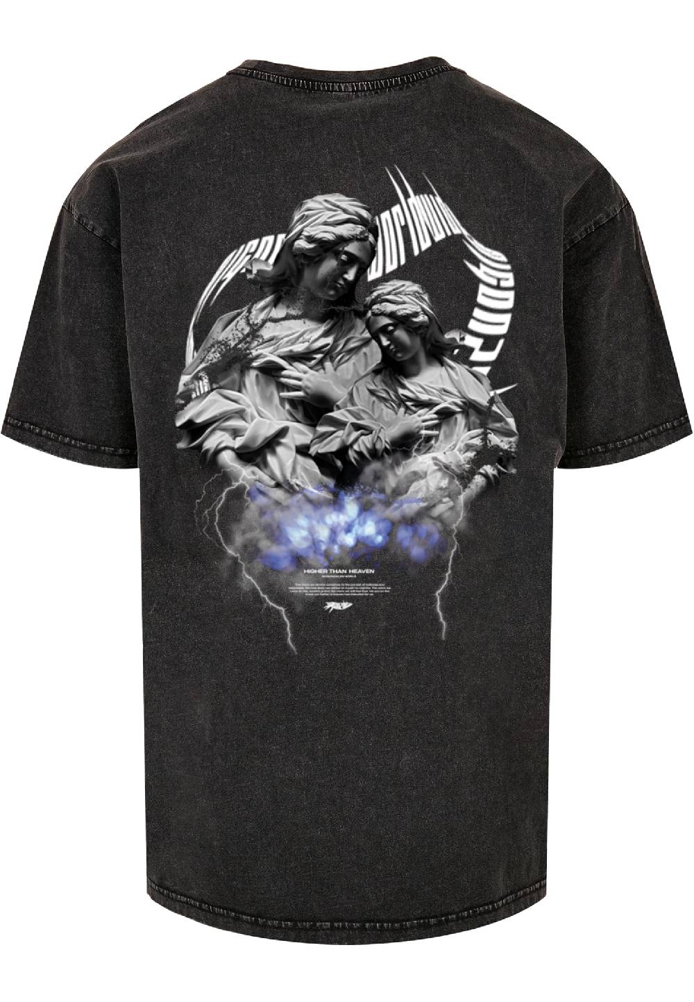 MJ Gonzales HIGHER THAN HEAVEN V.2 Acid Washed Heavy Oversize Tee Schlussverkauf
