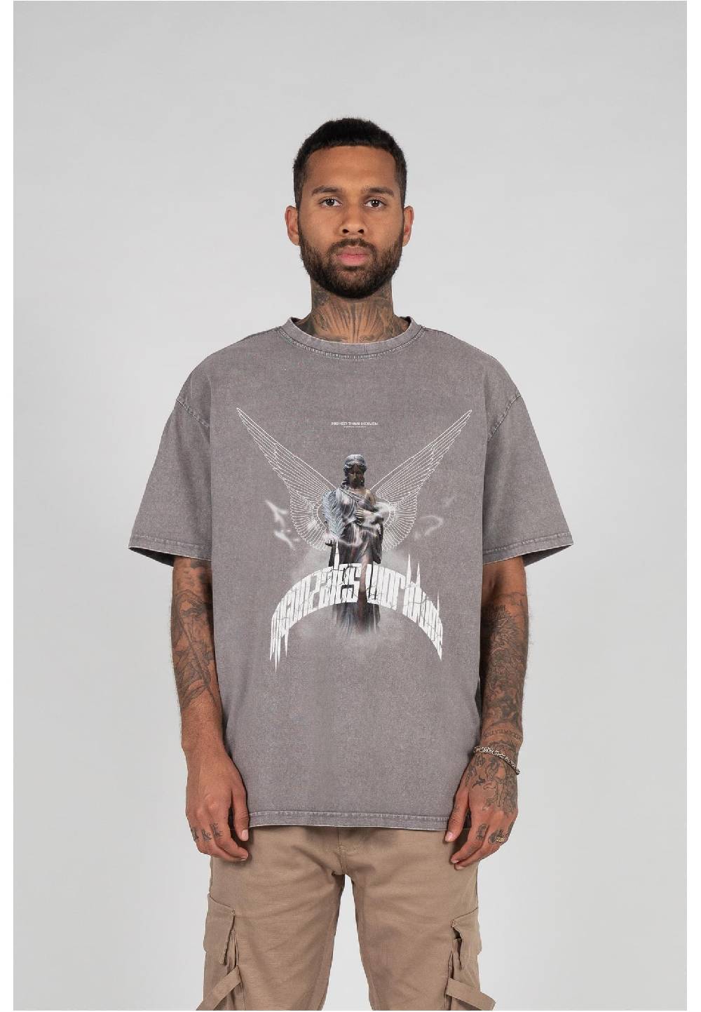 MJ Gonzales HIGHER THAN HEAVEN V.1 Acid Washed Heavy Oversize Tee Günstiger Verkauf