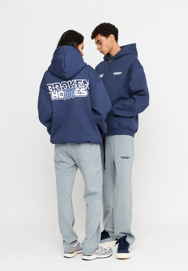 Multiply Spparel Oversize Zip Hoodie BROKEN HOMES Night Shadow Verkauf