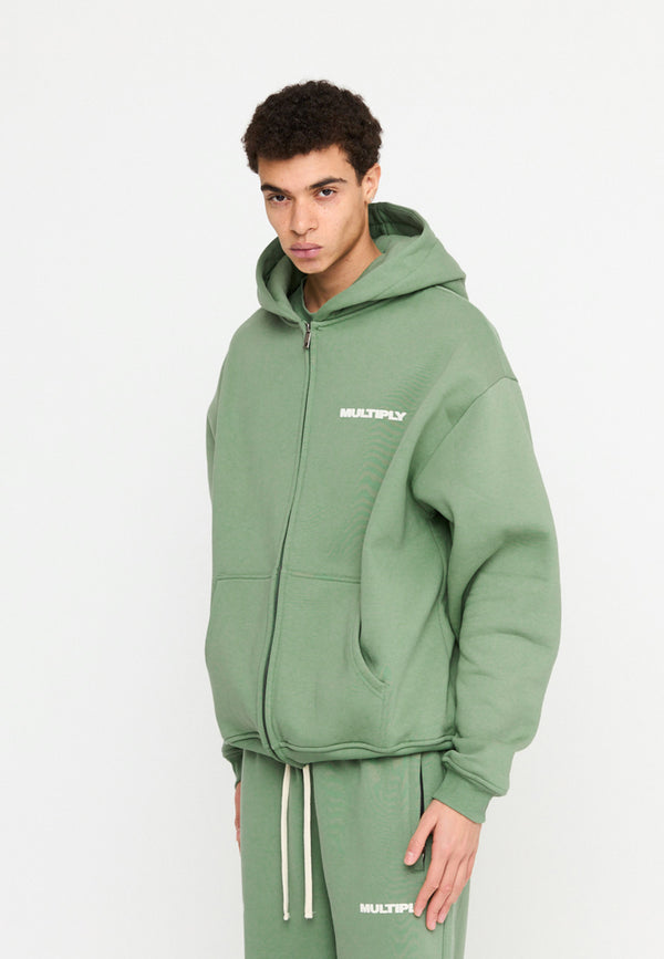 Multiply Spparel Oversize Zip Hoodie MULTIPLY Hedge Green Meist gekauft
