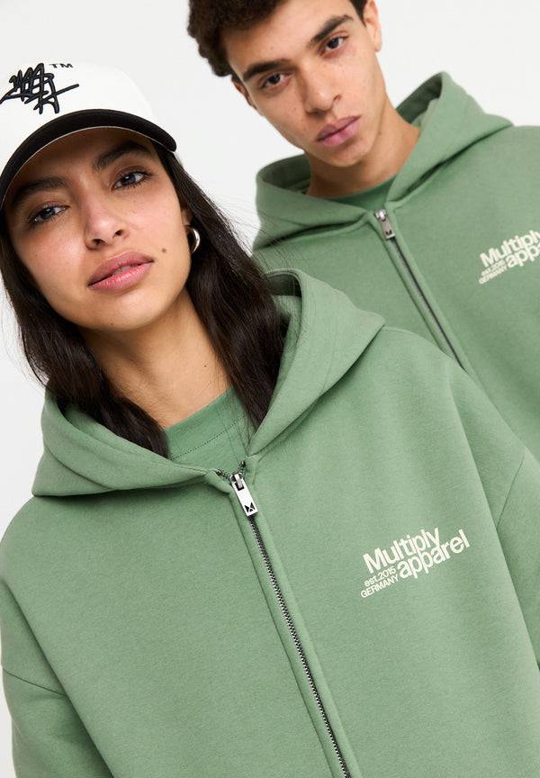 Multiply Spparel Oversize Zip Hoodie CONFLICT Hedge Green Auslauf
