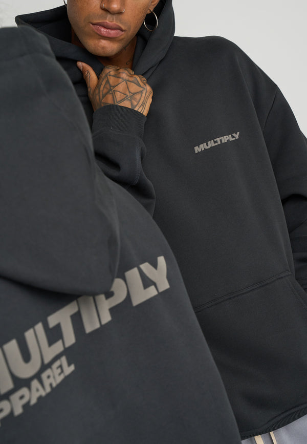Multiply Spparel Oversize Hoodie BASIQUE Black Soda im Angebot