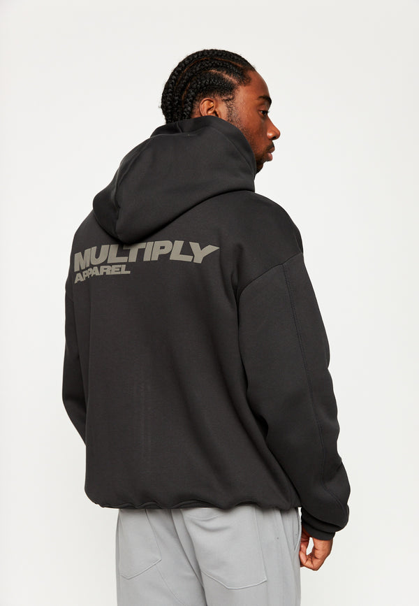 Multiply Spparel Oversize Zip Hoodie BASIQUE Black Soda Günstiger Verkauf