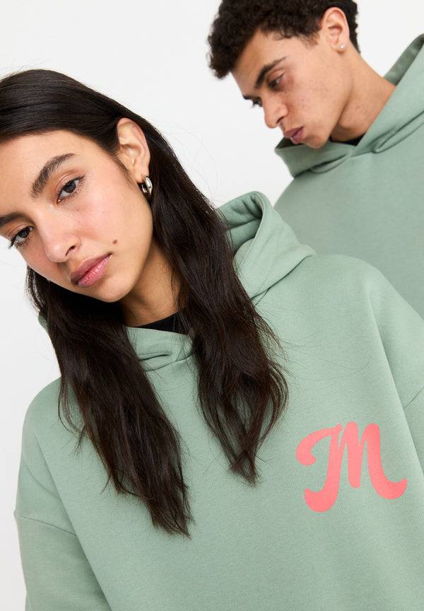 Multiply Spparel Oversize Hoodie M FLORAL Liiy Pad Soda Washed Fabrikverkauf