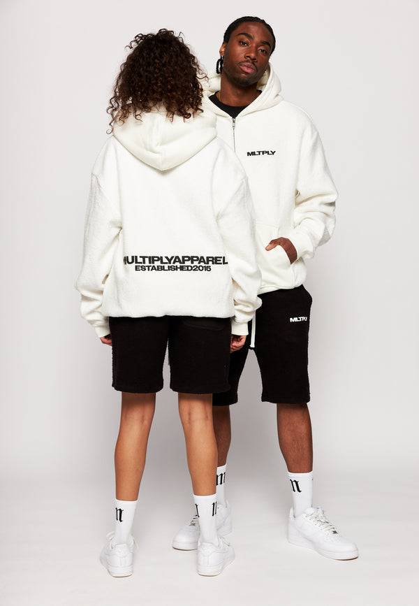Multiply Spparel Oversize Zip Hoodie BRUSHED Off White Blitzverkäufe