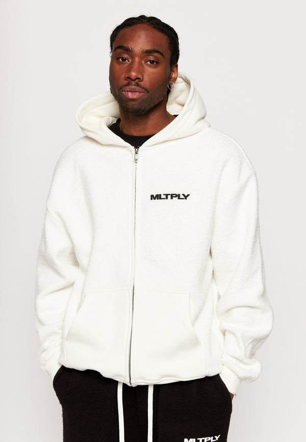 Multiply Spparel Oversize Zip Hoodie BRUSHED Off White Blitzverkäufe