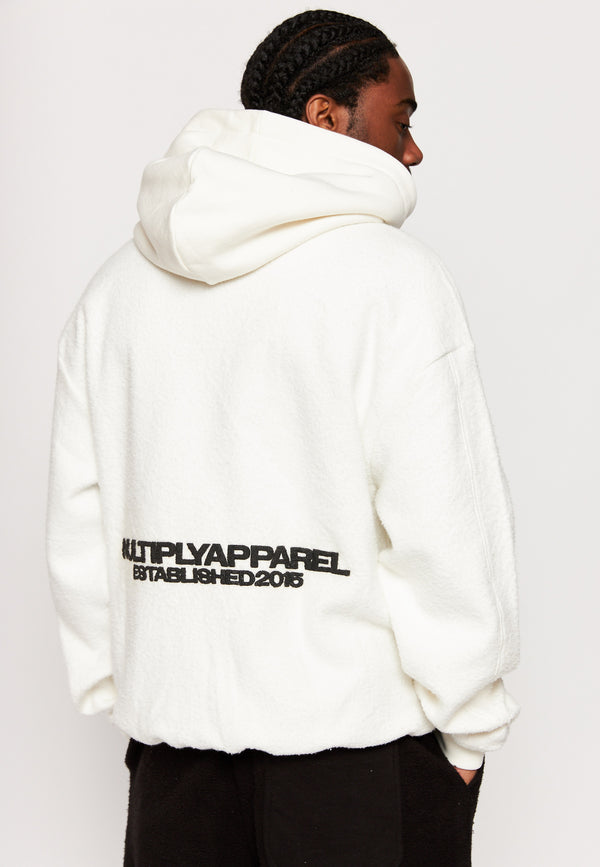 Multiply Spparel Oversize Zip Hoodie BRUSHED Off White Blitzverkäufe