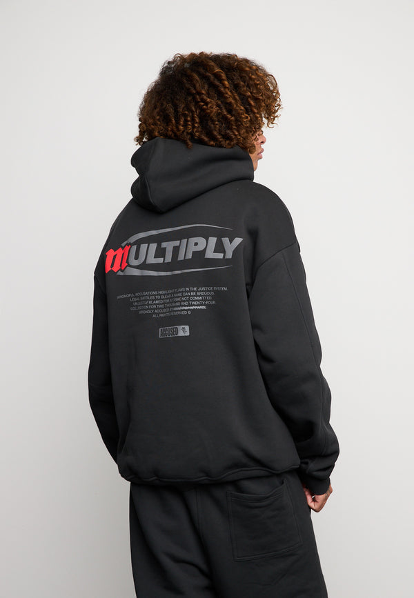 Multiply Spparel Oversize Zip Hoodie ACCUSED Black Soda Washed Hotsell
