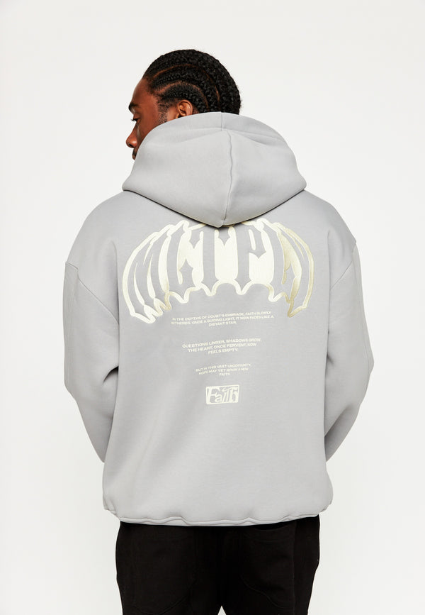 Multiply Spparel Oversize Zip Hoodie FADING FAITH Ultimate Grey Schlussverkauf