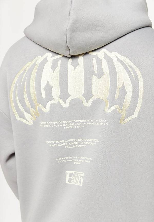 Multiply Spparel Oversize Zip Hoodie FADING FAITH Ultimate Grey Schlussverkauf