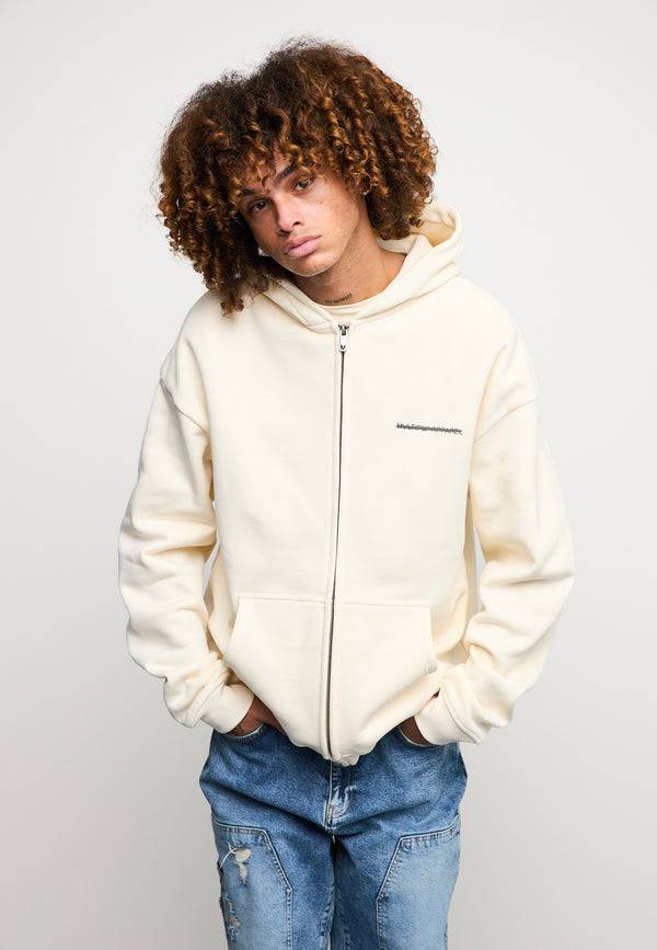 Multiply Spparel Oversize Zip Hoodie CHEATER Egret Zeitlich begrenztes Angebot