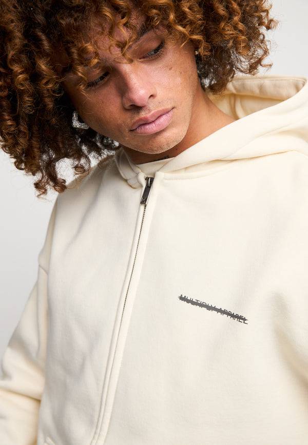 Multiply Spparel Oversize Zip Hoodie CHEATER Egret Zeitlich begrenztes Angebot