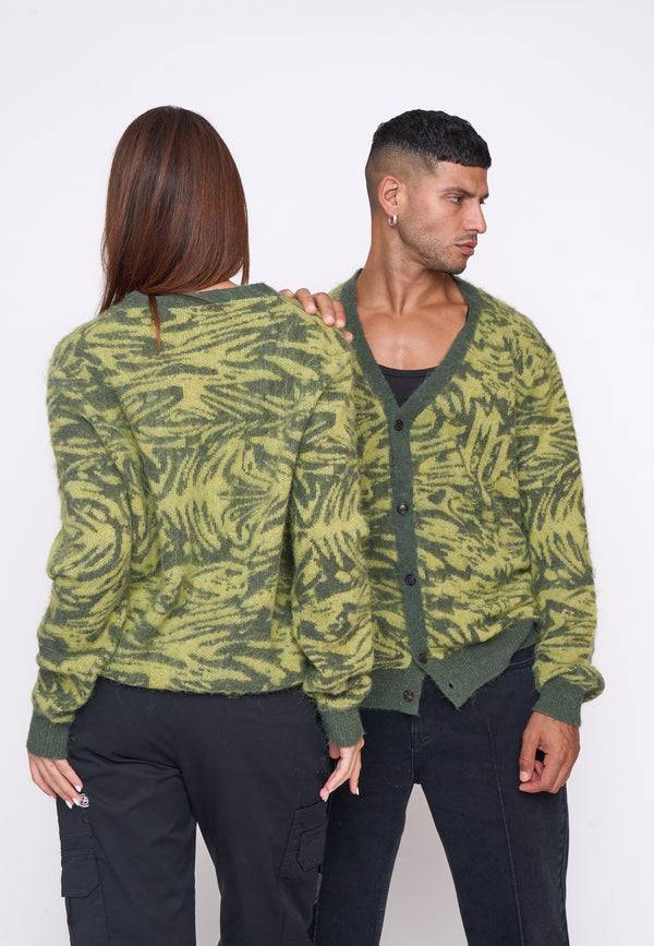 Multiply Spparel Knit Cardigan CONCRETE Four Leaf Clover