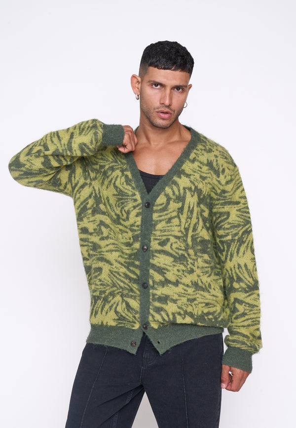 Multiply Spparel Knit Cardigan CONCRETE Four Leaf Clover Blitzverkäufe