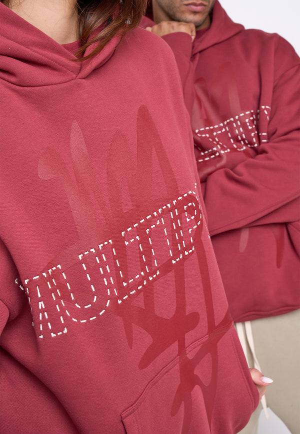 Multiply Spparel Oversize Hoodie BASE Ruby Wine Outlet