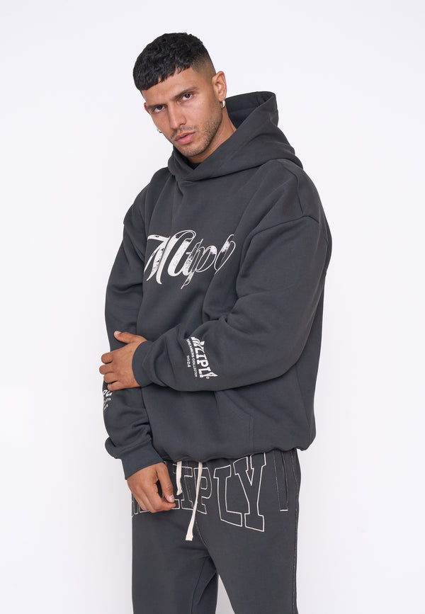 Multiply Spparel Oversize Hoodie STORIES Black Soda Outlet