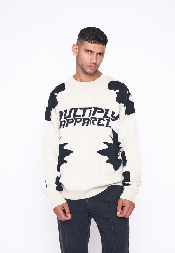 Multiply Spparel Oversize Knit Sweater URBAN White Swan Black Angebote
