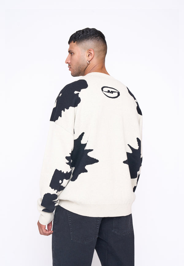 Multiply Spparel Oversize Knit Sweater URBAN White Swan Black Angebote