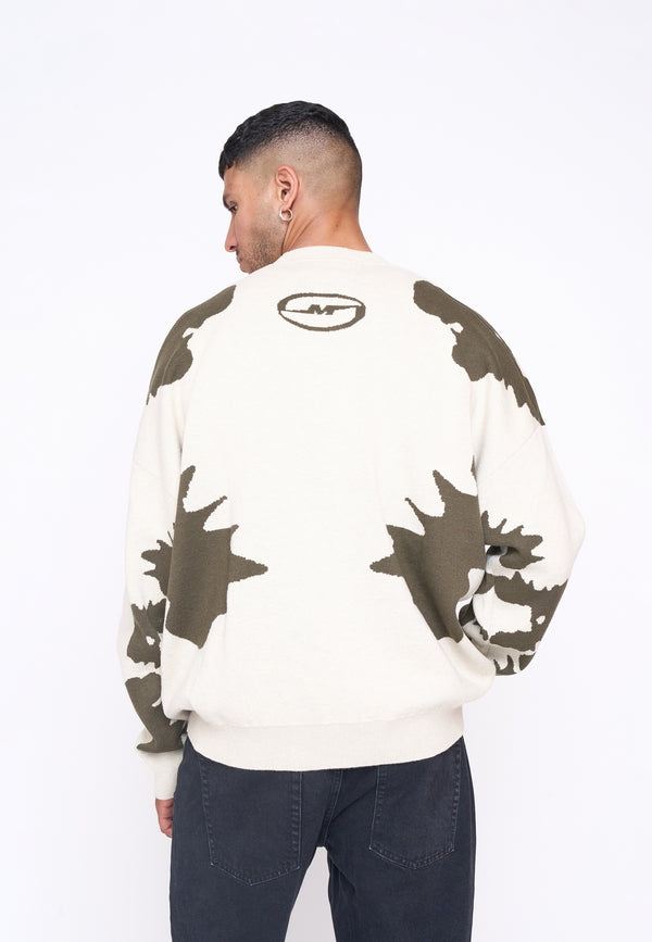 Multiply Spparel Oversize Knit Sweater URBAN White Swan Green Hotsell