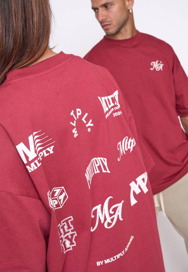 Multiply Spparel Oversize T-Shirt COMPETITION Ruby Wine Günstiger Verkauf