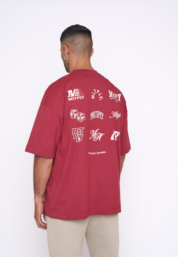 Multiply Spparel Oversize T-Shirt COMPETITION Ruby Wine Günstiger Verkauf