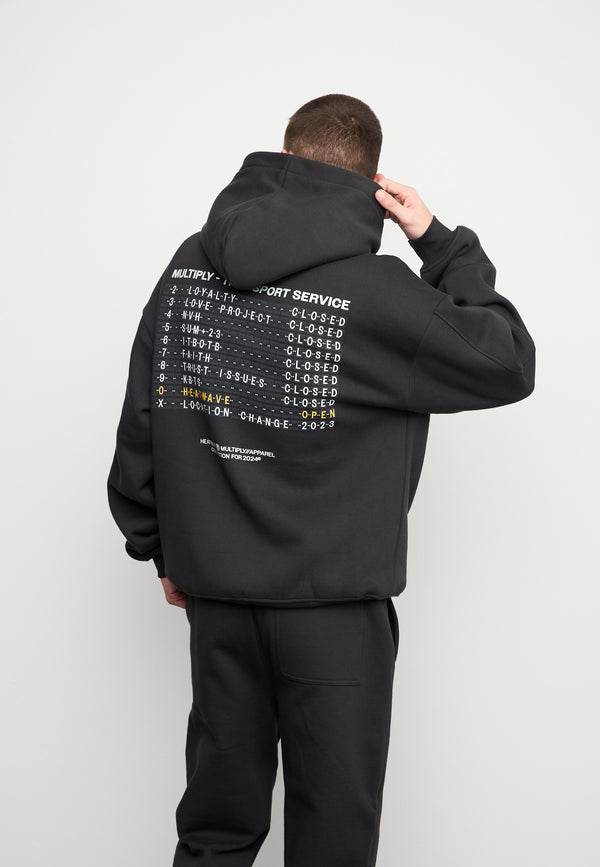 Multiply Spparel Oversize Hoodie BOARDING Black Soda Washed Meist gekauft