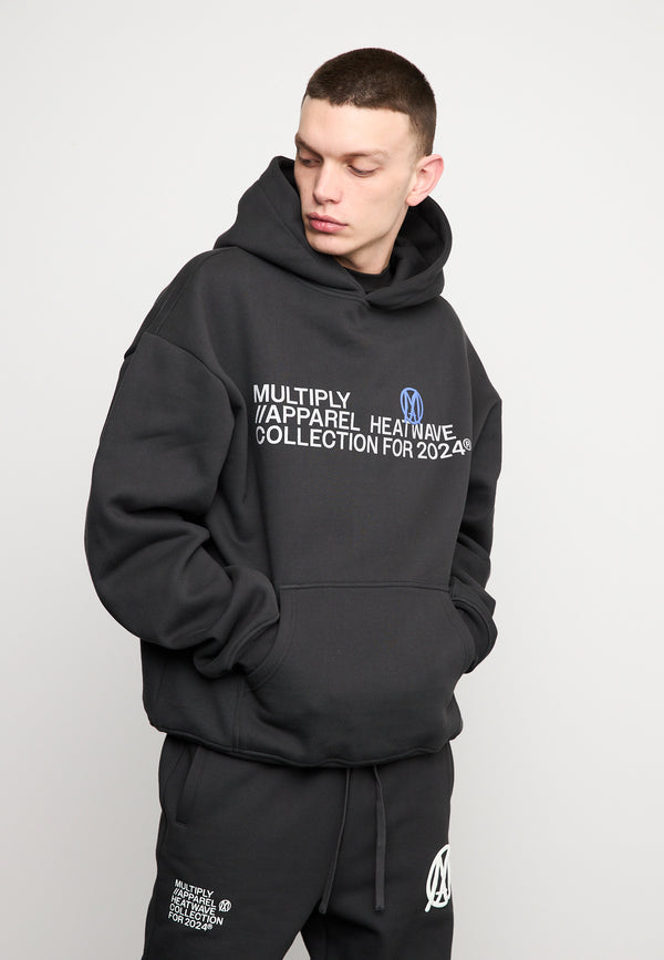 Multiply Spparel Oversize Hoodie APPAREL HEAT Black Soda Washed Blitzverkäufe
