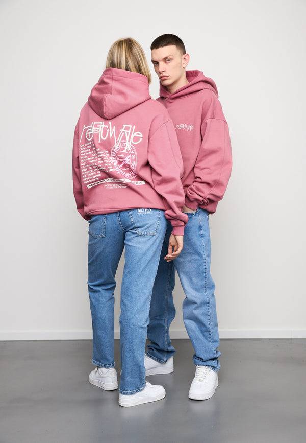 Multiply Spparel Oversize Hoodie OVERHEATING Rose Wine Online
