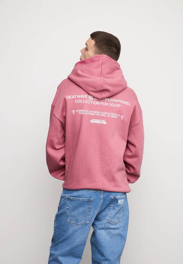 Multiply Spparel Oversize Hoodie SUMMER HEAT Rose Wine Auslauf