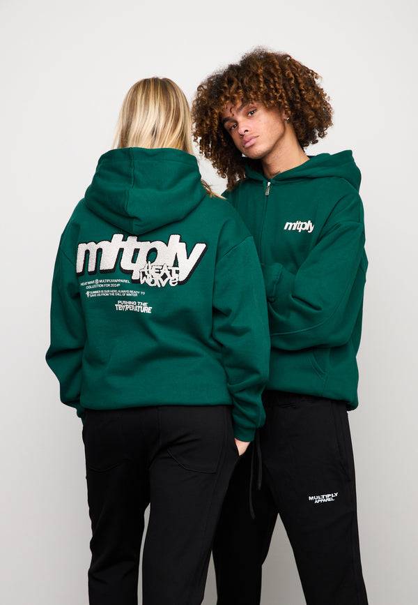Multiply Spparel Oversize Zip Hoodie HEAT Botanical Garden Schlussverkauf