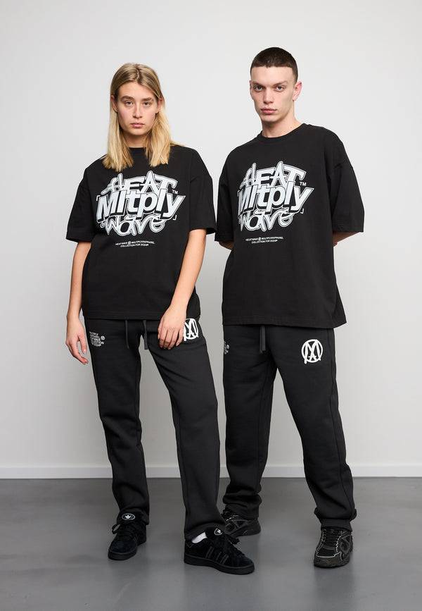 Multiply Spparel Oversize T-Shirt HEAT INDEX Black Soda Washed Günstiger Verkauf