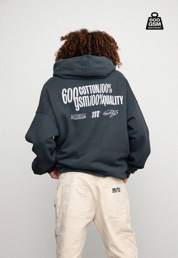 Multiply Spparel Oversize Hoodie HEAVY Black Soda Fabrikverkauf