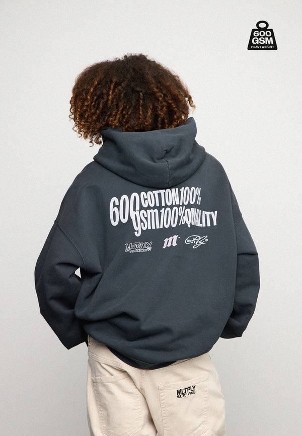 Multiply Spparel Oversize Zip Hoodie HEAVY Black Soda Meist gekauft