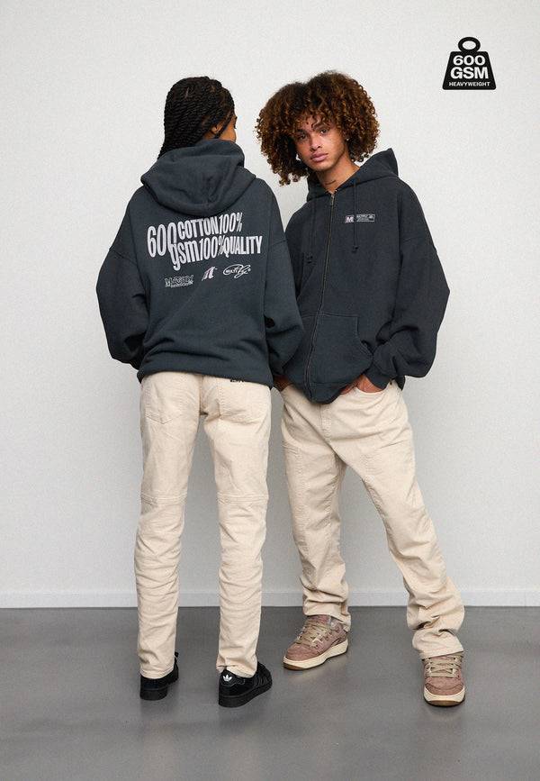 Multiply Spparel Oversize Zip Hoodie HEAVY Black Soda Meist gekauft