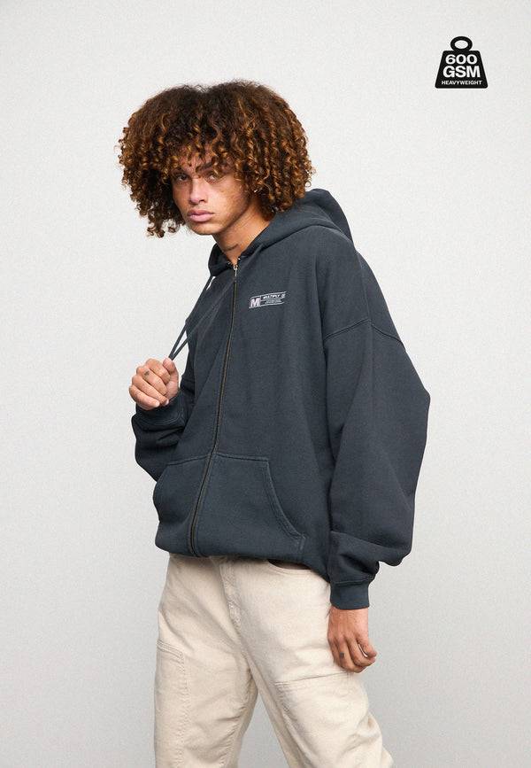 Multiply Spparel Oversize Zip Hoodie HEAVY Black Soda Meist gekauft