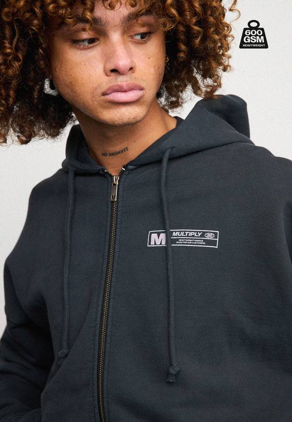 Multiply Spparel Oversize Zip Hoodie HEAVY Black Soda Meist gekauft