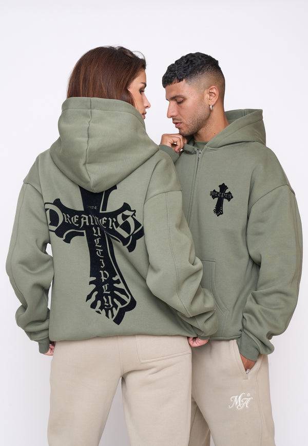 Multiply Spparel Oversize Zip Hoodie CAVALRY Four Leaf Clover Blitzverkäufe