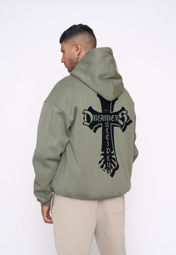 Multiply Spparel Oversize Zip Hoodie CAVALRY Four Leaf Clover Blitzverkäufe