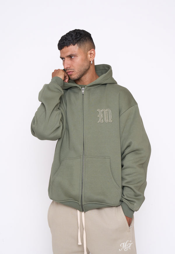 Multiply Spparel Oversize Zip Hoodie DEFENSE Four Leaf Clover Online