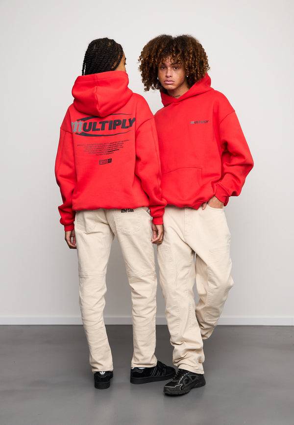 Multiply Spparel Oversize Hoodie ACCUSED Flame Scarlet Hotsell