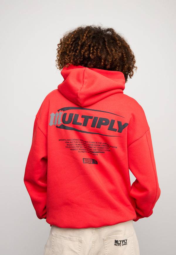Multiply Spparel Oversize Hoodie ACCUSED Flame Scarlet Hotsell