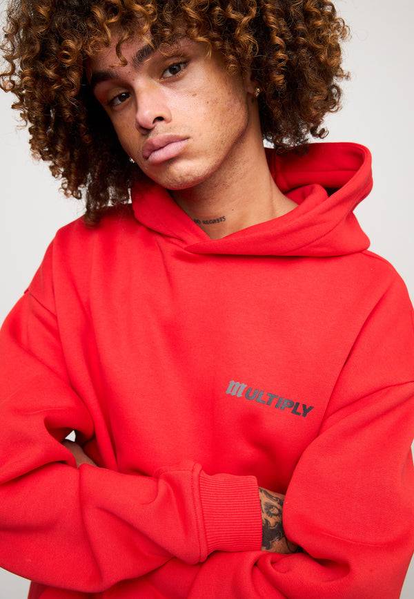 Multiply Spparel Oversize Hoodie ACCUSED Flame Scarlet Hotsell