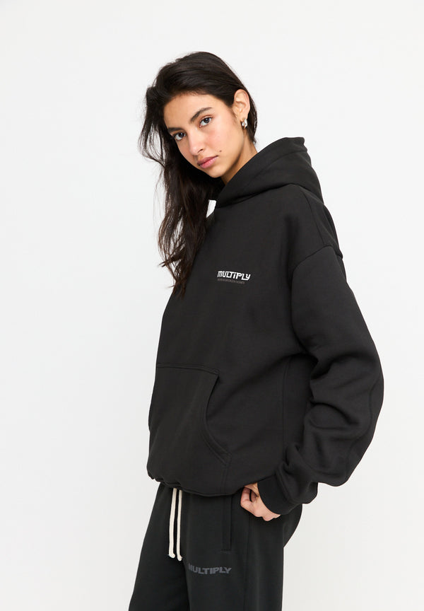 Multiply Spparel Oversize Hoodie BROKEN IDENTITY Black Soda Washed im Angebot